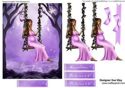 Mother in Waiting ~ Pregnancy Decoupage Topper