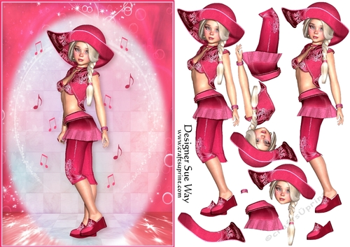 Sweet Little Festival Chic A5 Card Front and Decoupage