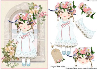 Flower Girl Card Front and Decoupage
