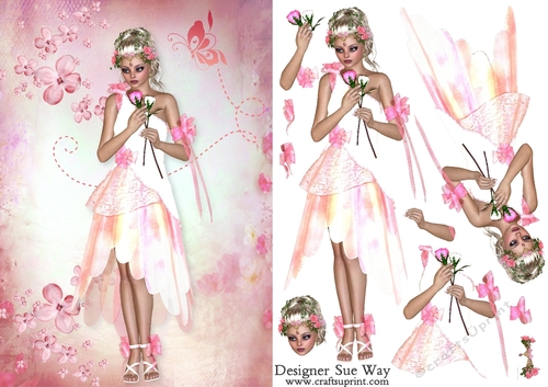 Sweet Little Flower Beauty A5 Card Front and Decoupage