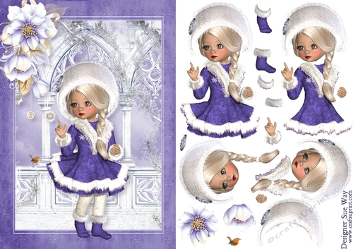 Sweet Little First Frost A5 Card Front & Decoupage