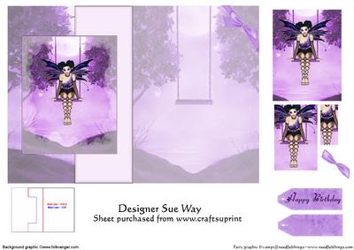 Purple Haze Fairy Fold Back Card
