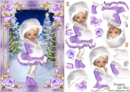Sweet Little Christmas Trees A5 Card Front & Decoupage