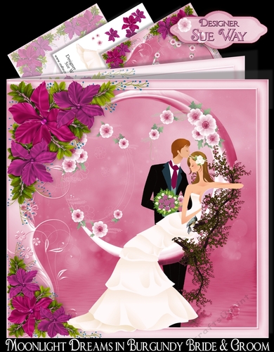 Moonlight Dreams in Burgundy Bride & Groom Mini Kit