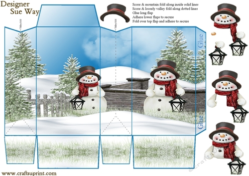 Snowman Snowy Scene Pinch Bag