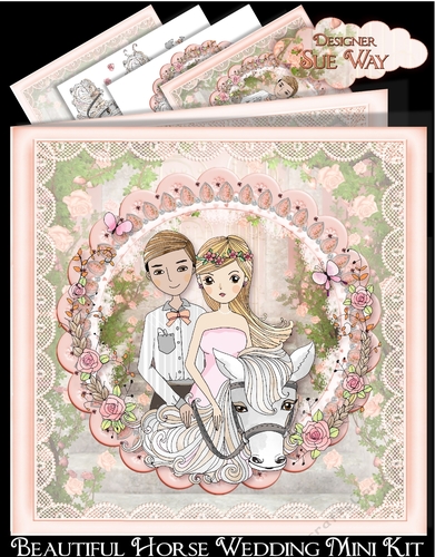 Beautiful Horse Wedding Card Mini Kit