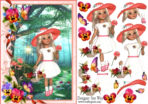 Sweet Little Fairyland Forest A5 Card Front & Decoupage