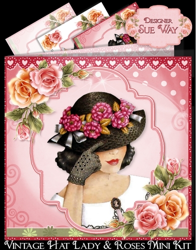 Vintage Hat Lady & Roses Mini Kit 