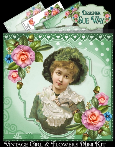 Vintage Girl & Flowers Mini Kit