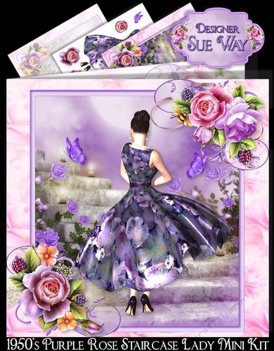 1950s Purple Rose Staircase Lady Mini Kit