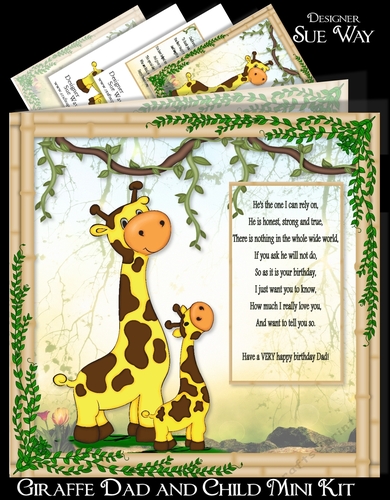 Giraffe Dad and Child Birthday or Fathers Day Mini Kit
