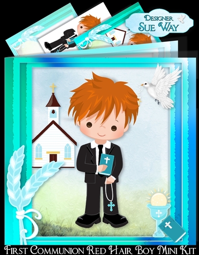 First Communion Red Hair Boy Mini Kit