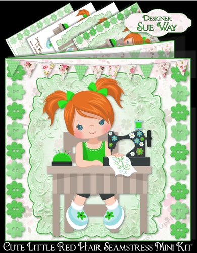 Cute Little Red Hair Seamstress Mini Kit 