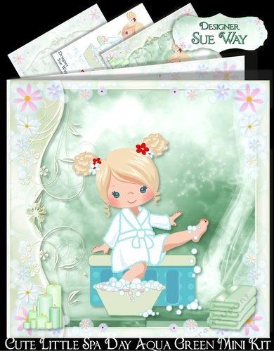 Cute Little Spa Day Aqua Green Mini Kit