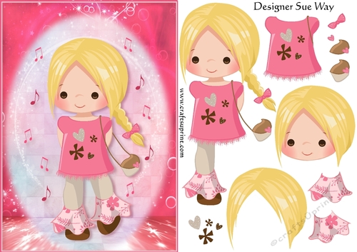Cute Little Fesival Chic A5 Card Front & Decoupage