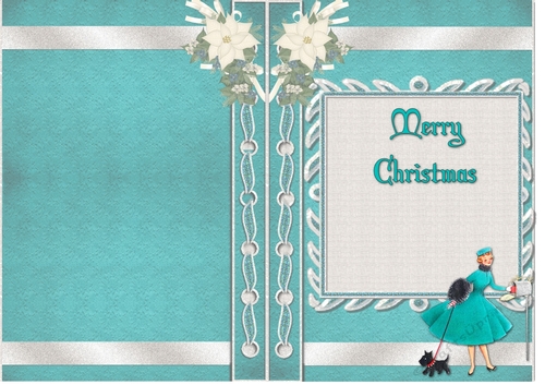 Retro Lady Christmas Post Book Cover Insert or Card Front