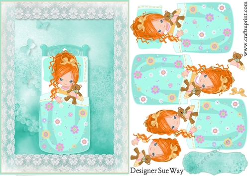Pretty Little Get Well Soon A5 Card Front & Decoupage