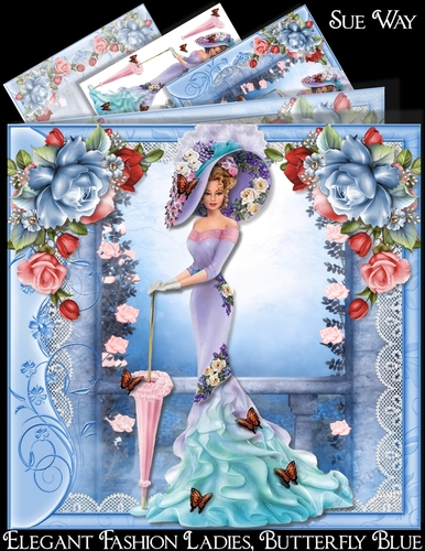 Elegant Fashion Ladies, Butterfly Blue Mini Kit