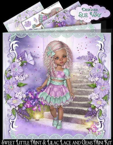 Sweet Little Mint & Lilac Lace and Gems Mini Kit