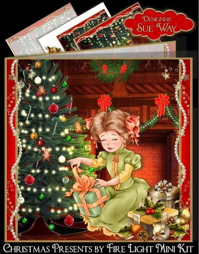 Christmas Presents  by Fire Light 2 Cards Mini Kit 