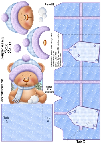 Cute Little Snowball Bear Box Card