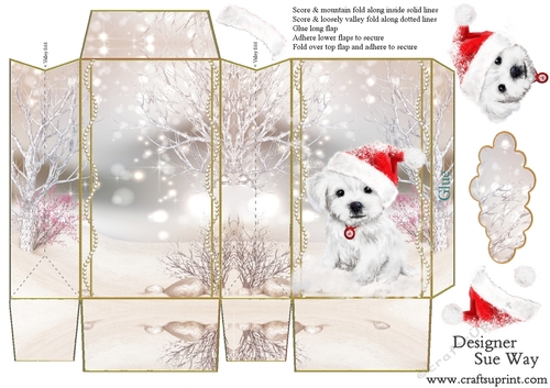 Little White Christmas Puppy in the Snow Pinch Bag