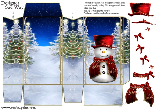 Sparkling Christmas Snowman Pinch Bag