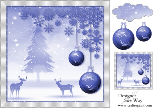 Snowy Christmas Silhouette Scene Quick Card