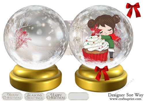 I Love Cupcakes Christmas Snow Globe