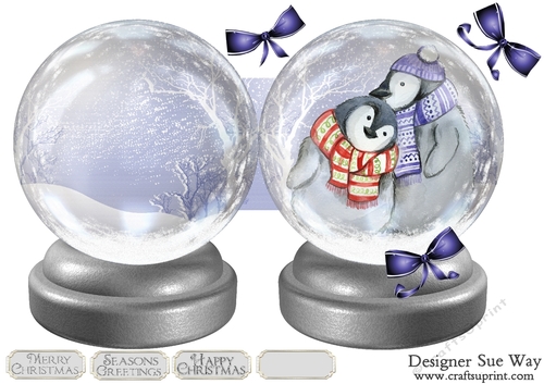 Penguin Love in a Snow Globe