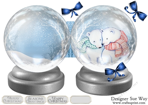 Cuddle Up & Keep Warm Polar Bears in a Snow Globe