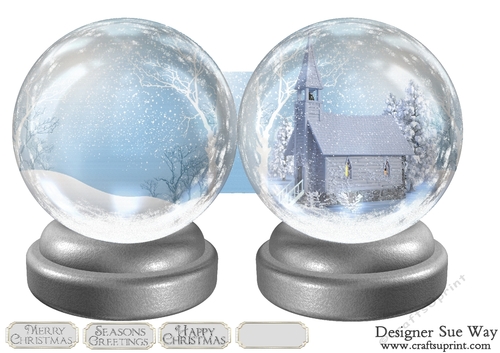 Christmas Church in a Snow Globe