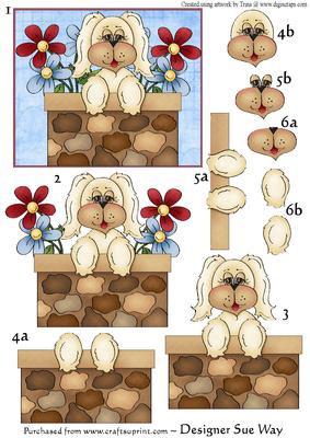 Flower Puppy Topper Decoupage