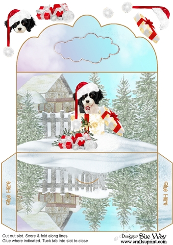 Border Collie Puppy Christmas Money Wallet