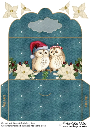 Christmas Owl Couple Money Wallet