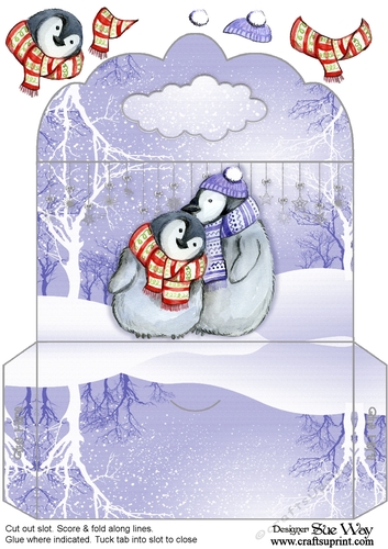 Penguin Love in a Snowy Scene Money Wallet