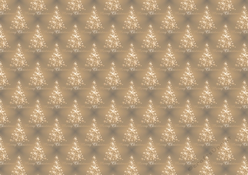 Merry Christmas Word & Tree Backing Paper Gold