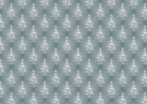 Merry Christmas Word & Tree Backing Paper Silver