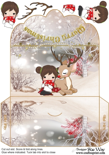 Little Girl and Rudolf in the Snow Money Wallet