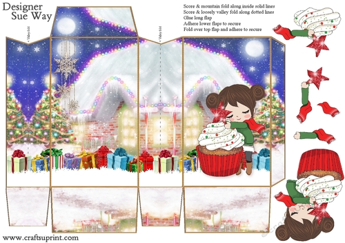 I Love Christmas Cupcakes Pinch Bag