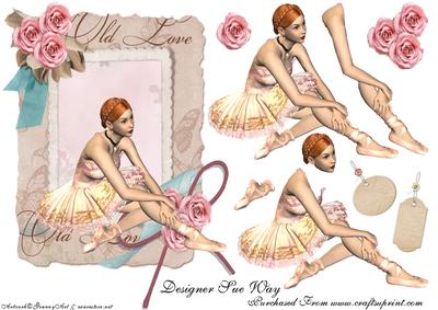 Ballerina Resting Decoupage