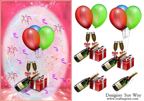 Celebrate in Style A5 Card Front & Decoupage