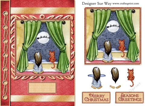 Looking Out for Santa Card Front, Topper & Decoupage
