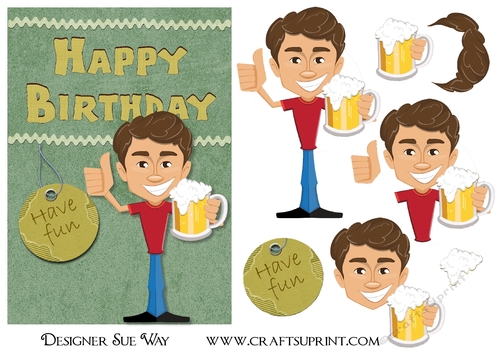 Cheers and Have Fun Male Birthday