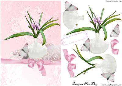 Romantic Flower Vase Decoupage