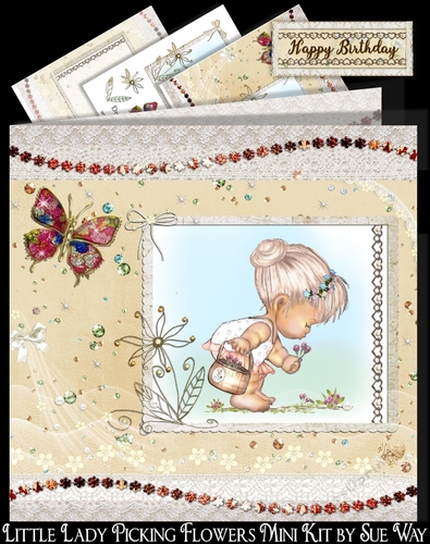 Little Lady Picking Flowers Mini Kit