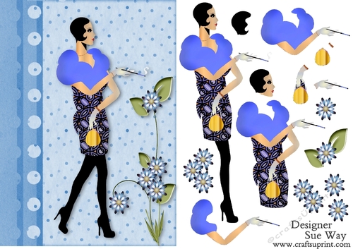 1920s Style Fashion Lady 11 A5 Topper and Decoupage