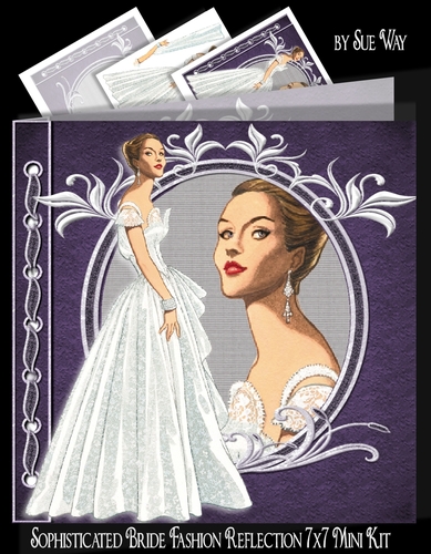 Elegant White Lace Gown Fashion Reflection 7x7 Mini Kit