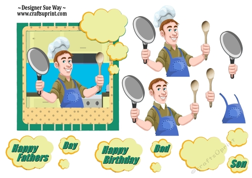 Greetings to the Chef Male Birthday, Fathers Day, Dad, Son