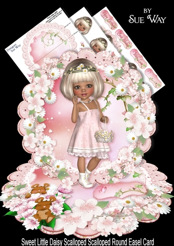 Sweet Little Daisy Scalloped Round Easel Card Mini Kit